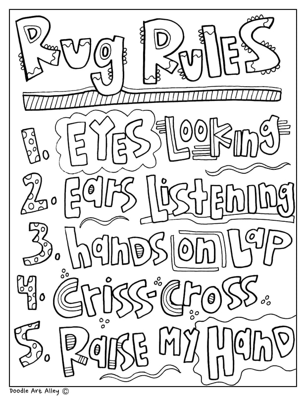 Rug Time Coloring Pages Classroom Doodles