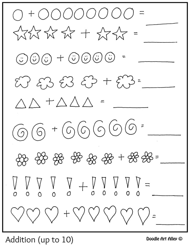 Addition Coloring Printables Classroom Doodles