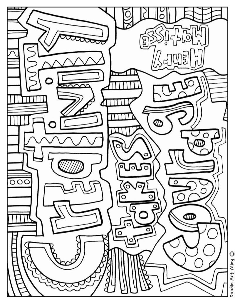 The Arts Coloring Pages And Printables Classroom Doodles