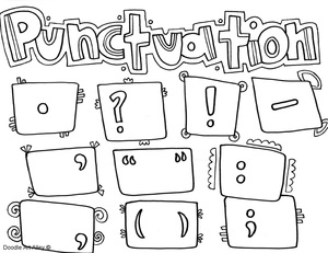Punctuation Coloring Pages Classroom Doodles