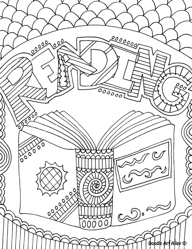 Library Coloring Pages Classroom Doodles